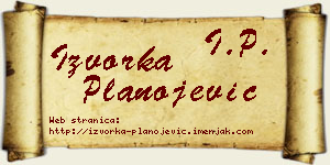 Izvorka Planojević vizit kartica